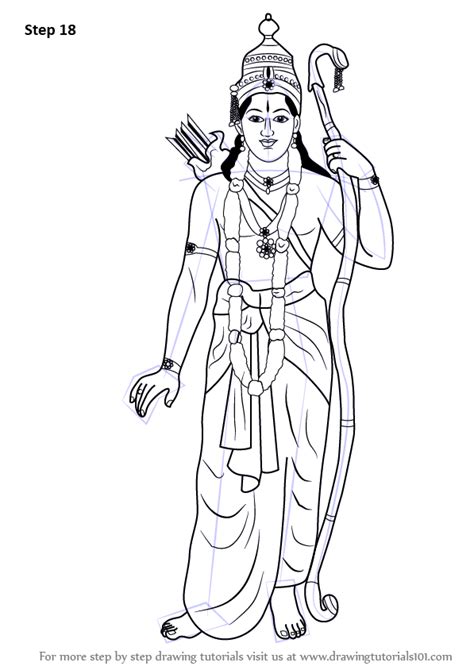 Learn How To Draw Lord Rama Hinduism Step By Step Drawing Tutorials