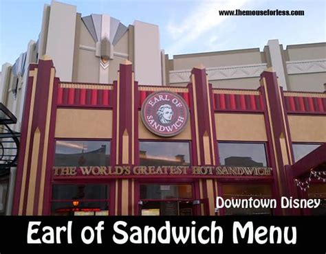 Menu For Earl Of Sandwich At Downtown Disney Quick Service Location
