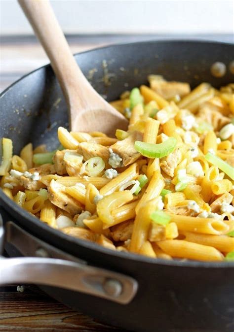 One Pot Buffalo Chicken Pasta The Thirsty Feast