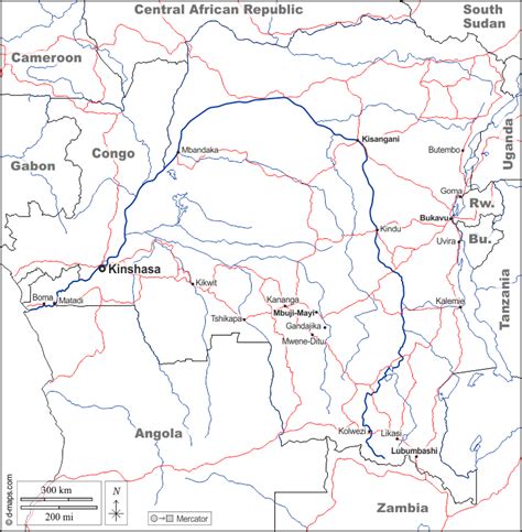 Rd Du Congo Carte Géographique Gratuite Carte Géographique Muette