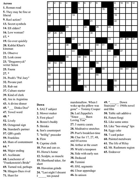 Figure out the missing word and add it to the crossword puzzle. Crossword Puzzles Free Printable With Answers / Easy Printable Crossword Puzzles for All Ages ...