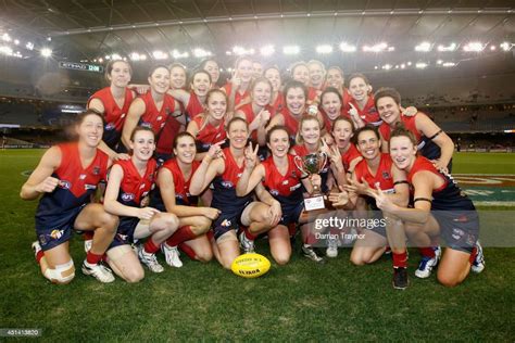 the melbourne girls celebrate winning the women s exhibition afl news photo getty images
