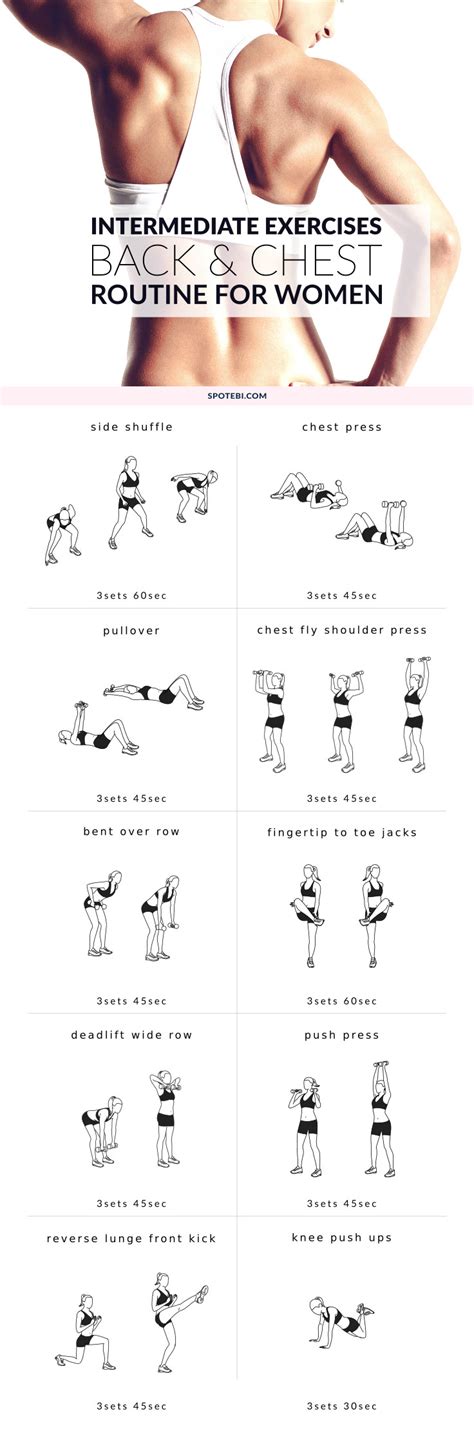 Upper Body Intermediate Workout Back And Chest Routine For Women