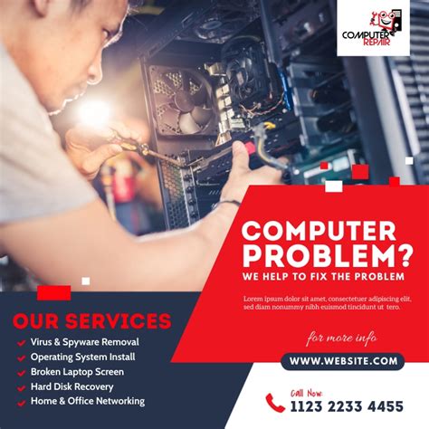 Computer Repair Services Ad Template Postermywall
