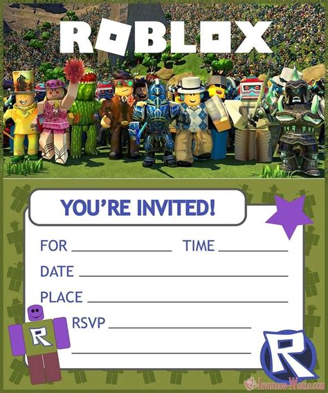 Roblox Birthday Party Invitations Invitation World Birthday Party
