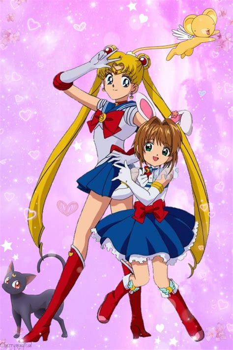 Sailor Moon X Sakura Card Captor Kero Sakura Personajes De Anime