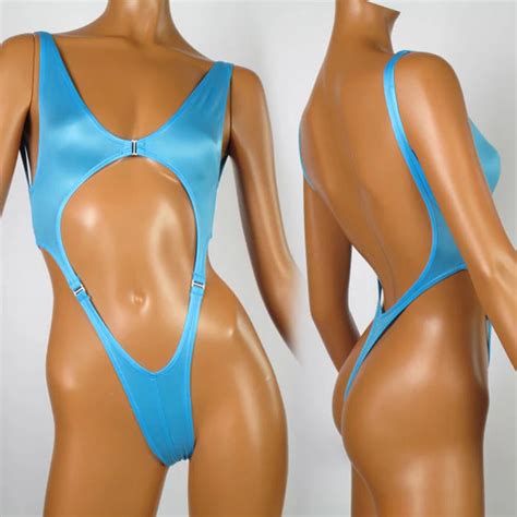 Sexy Women Backless High Cut Bodysuit Hollow Out One Piece Swimwear Swimsuit G String Women