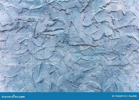 Plastered Wall Blue Color Rough Surface Full Background Texture Stock