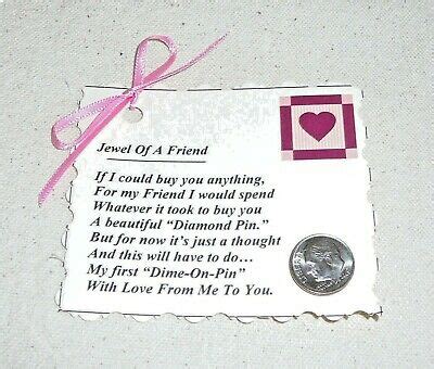 FRIENDSHIP CARD & PIN~Valentine's Day~"Jewel Of A Friend ...