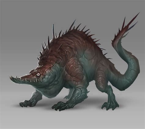 Artstation Spiny Lizard Andrew Olson Creature Artwork Fantasy