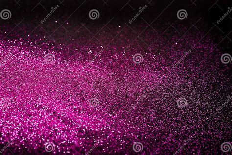 Pink Glitter On Black Backgrund With Copy Space Stock Photo Image Of