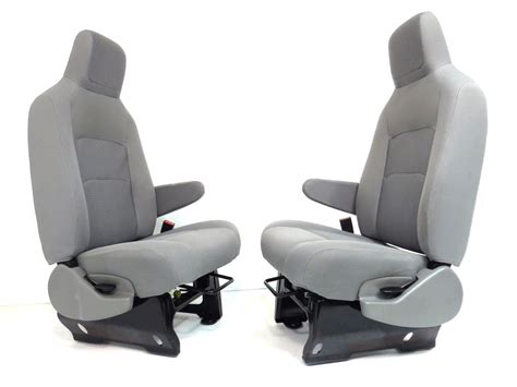 Ford Van Seats E150 E250 E350 Front Bucket Van Seats Gray W Armrests