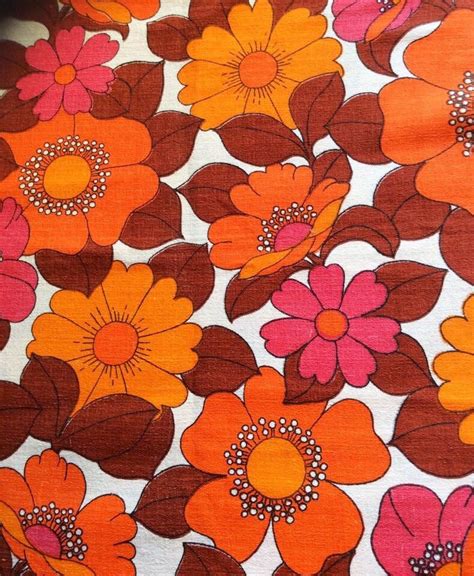 60s Mod Floral Fabric Swedish Bold Pattern In Great Condition Fun