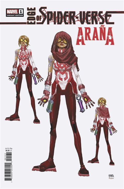 the cover to spider verse arana with two women in red and white outfits