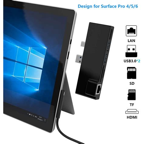 Portable Dock For Surface Pro 456 Usb Hub Docking