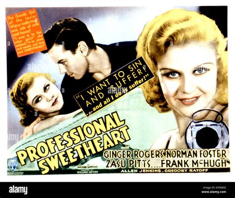 Professional Sweetheart Ginger Rogers Norman Foster 1933 Stock Photo