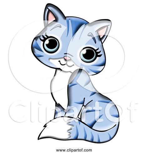 Free Clipart Of Female Cartoon Blue Cat