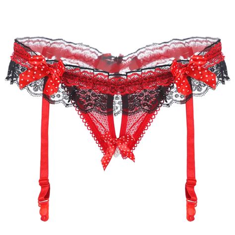 Vrouwen Sexy Kant Transparante Dij Highs Garters Met Slipje Verstelbare