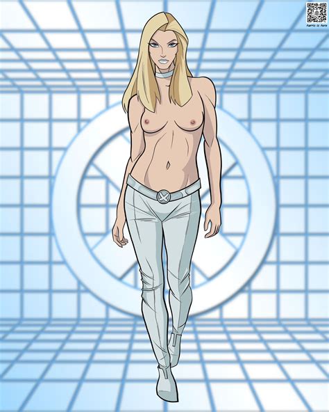 Rule 34 Blonde Hair Blue Eyes Emma Frost Harrisartz Looking At Viewer Marvel Marvel Comics