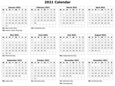 2021 Monthly Calendar Printable Pdf Example Calendar Printable