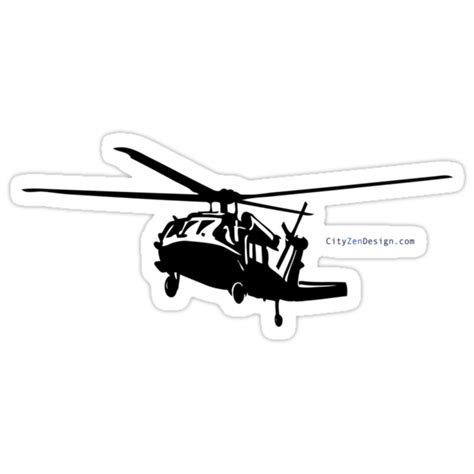 Black Hawk Helicopter Stickers By Cityzendesign Redbubble