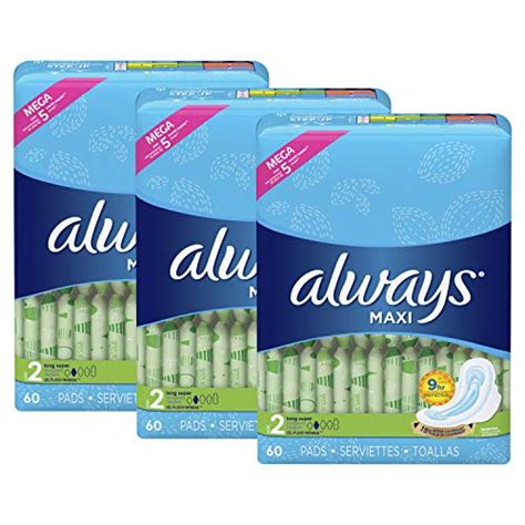 Always Maxi Feminine Pads With Wings For Women Size 2 Long Super