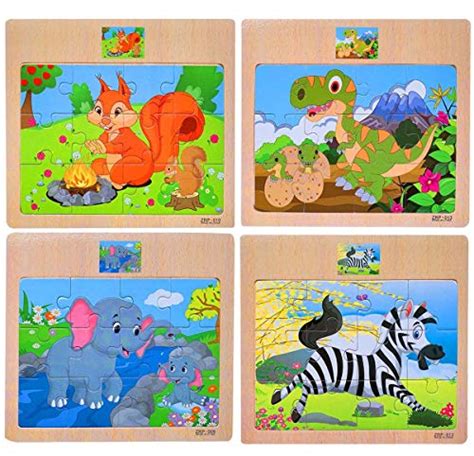 Acquwistach Wooden Jigsaw Puzzles Set For Kids 3 6 Years 12 Piece