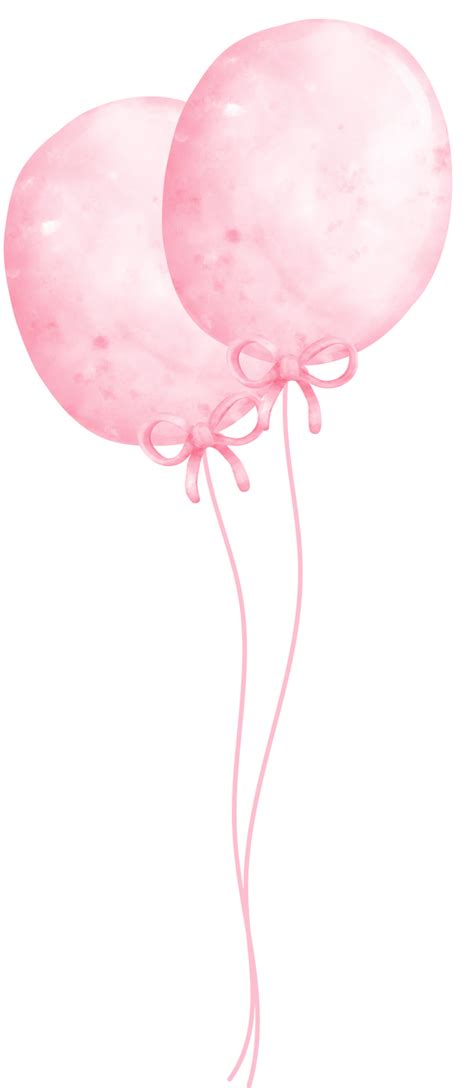 Cute Sweet Pink Balloons Round Shape Watercolor Painted 24132522 Png
