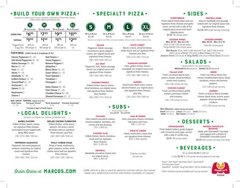 Marcos Pizza Menu In Decatur Alabama Usa