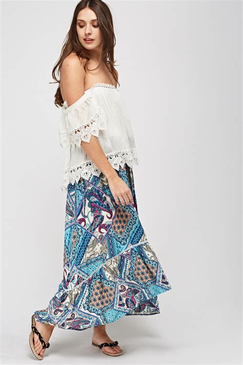 Paisley Print Midi Skirt Just 6