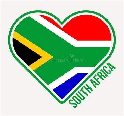 South Africa Heart Flag Badge Stock Vector Illustration Of Language