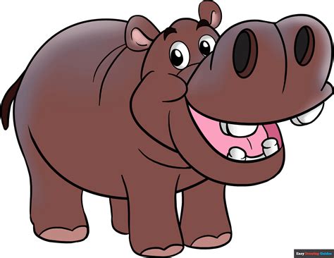 How To Draw A Hippo Really Easy Drawing Tutorial