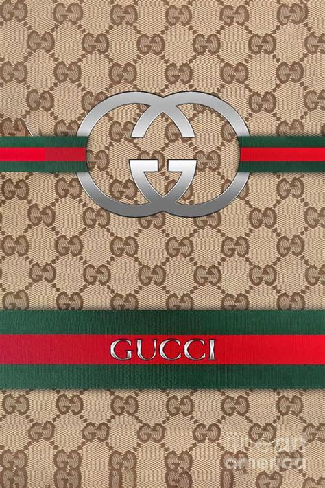 Gucci Logo Brown Pattern Digital Art By Shirley Ricard