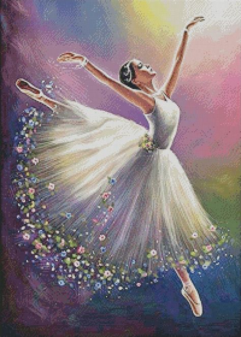 Ballerina 9 Counted Cross Stitch Patterns Printable Chart Etsy