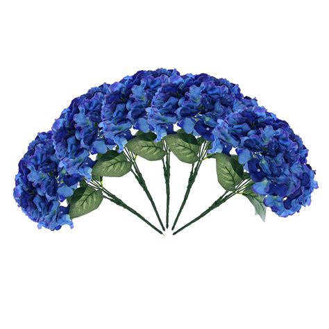 5 bushes 25 heads royal blue silk hydrangea artificial flower bushes