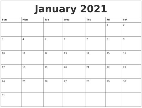 2021 Monthly Calendar With Holidays Calendar Printabl