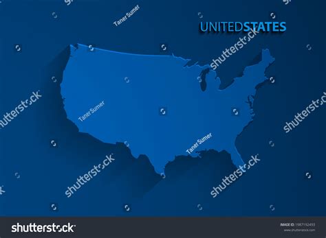 Blue United States Map Background Vector เวกเตอร์สต็อก ปลอดค่า