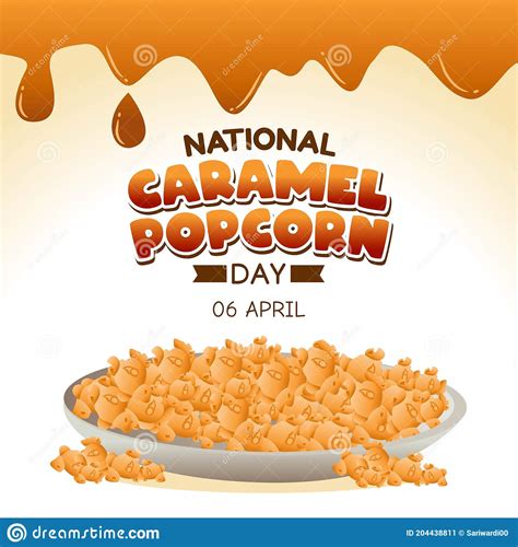 National Caramel Popcorn Day Vector Illustration Stock Vector