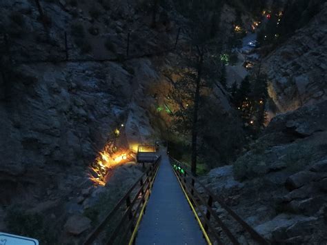 Seven Falls Colorado Springs Co Waterfalls Hiking Trails Lights