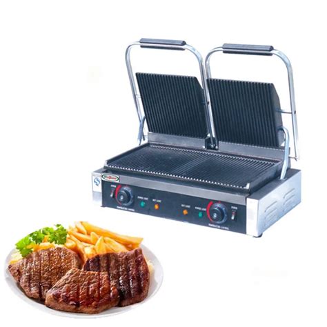 Sandwich Press Panini Grill Double Plate Stainless Steel Electric