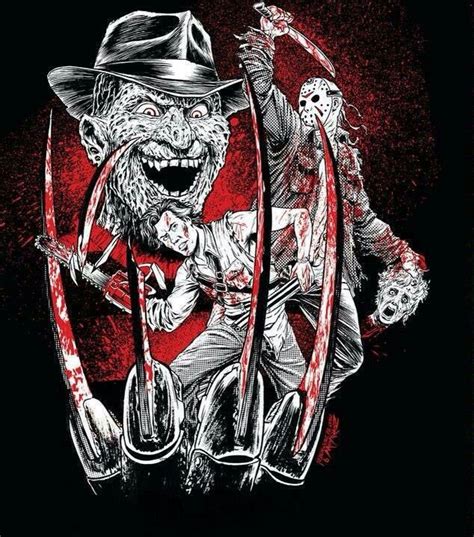 Freddy Vs Jason Vs Ash Horror Movie Art Horror Icons Horror Villains
