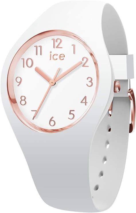 Ice Watch Ice Glam White Rose Gold Womens Wristwatch With Silicon