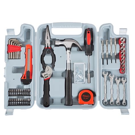 Tool Kit 132 Pieces With Carrying Case Essential Heat Treated Steel