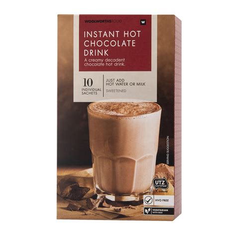 Instant Hot Chocolate Flavoured Drink Sachets 10 X 25g Za