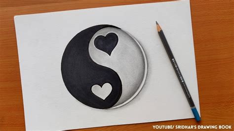 How To Draw Love Ying And Yang Drawing Tutorial For Kids Youtube