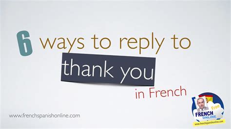 6 Ways to say You are welcome in French - YouTube