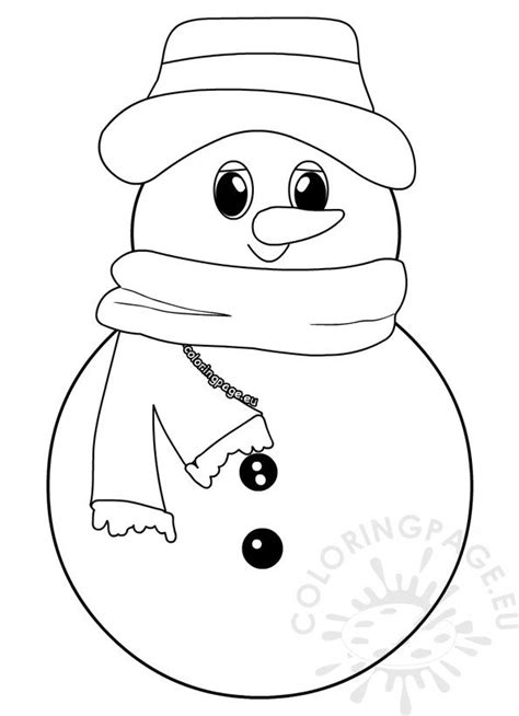Want printable christmas coloring pages for your preschoolers? Simple snowman color sheets preschool - Coloring Page