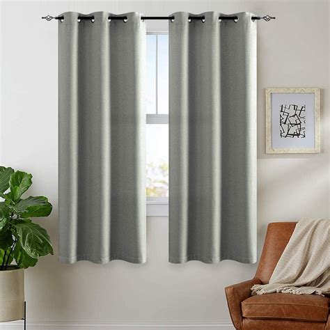 Lazzzy Blackout Curtains Dark Grey 72 Inch Long Grommet Top