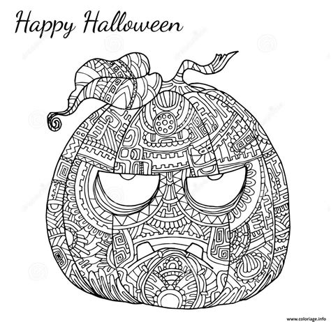 Coloriage Halloween Adulte Zen Citrouille Dessin Halloween ...
