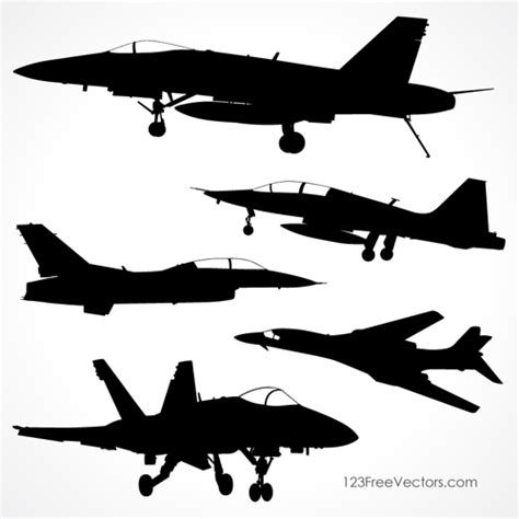 Fighter Plane Silhouettes Public Domain Vectors